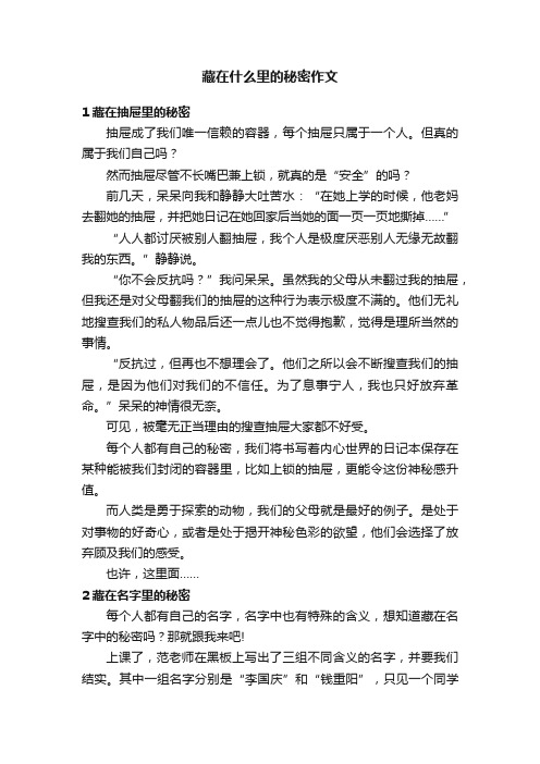 藏在什么里的秘密作文