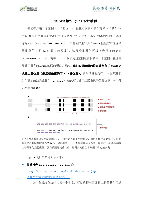 CRISPR操作-在线设计gRNA教程