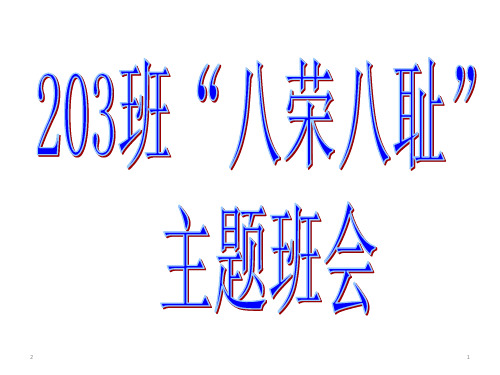 国家学校集体主题班会课件：八荣八耻主题班会