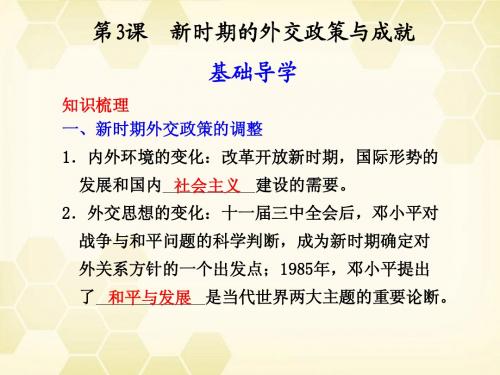 高中历史 专题5 3新时期的外交政策与成就精美课件 人民版必修1