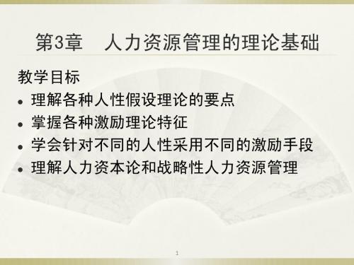 人力资源管理第3章——人力资源管理的理论