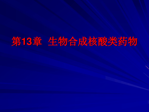 第13章  生物合成核酸类药物