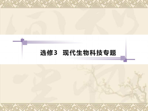 高考生物一轮复习 专题1 基因工程课件 新人教版选修3