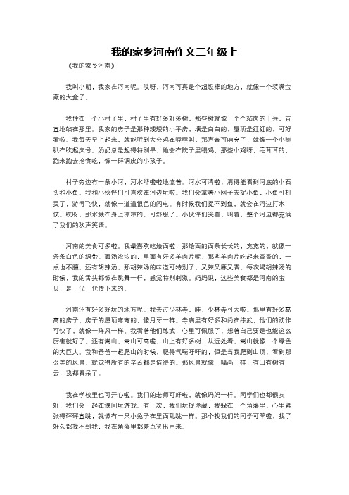 我的家乡河南作文二年级上