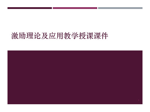 激励理论及应用教学授课课件