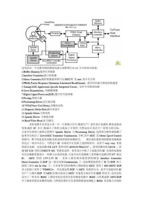 硬盘电路示意框图