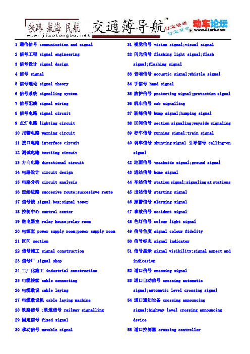 铁路信号英文专业词汇 (1)