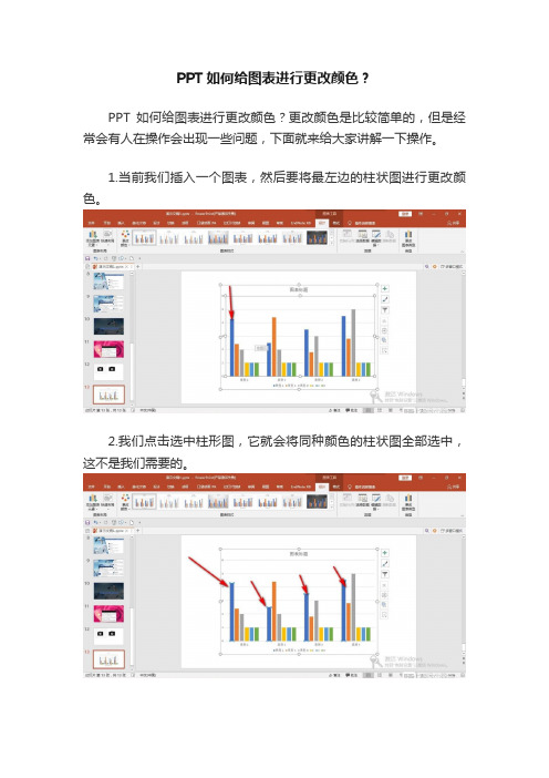 PPT如何给图表进行更改颜色？