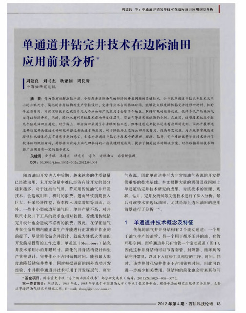 单通道井钻完井技术在边际油田应用前景分析