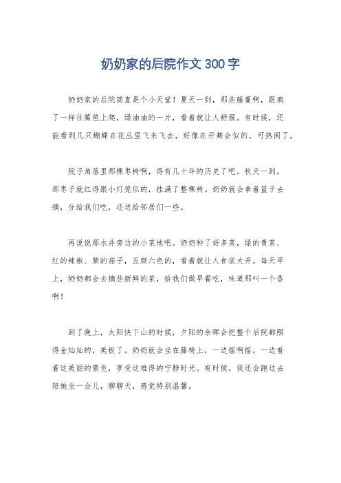 奶奶家的后院作文300字