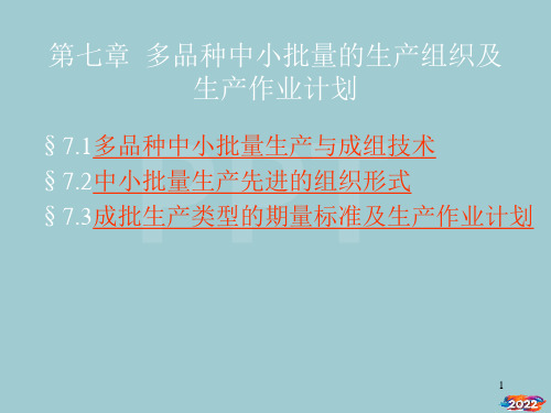 批量生产的生产组织及生产作业计划【优质文档】