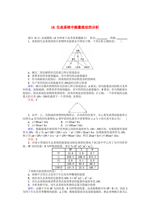 2017届高考生物二轮复习 重点冲刺训练18