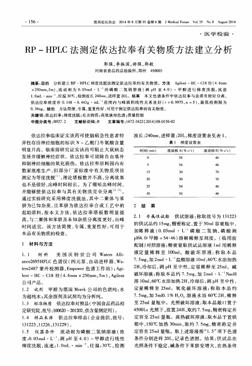 RP-HPLC法测定依达拉奉有关物质方法建立分析