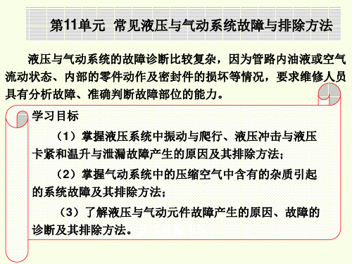 11单元 常见液压与气动系统故障与排除方法