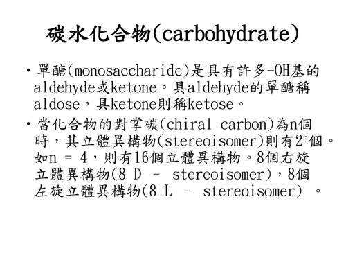 碳水化合物carbohydrate