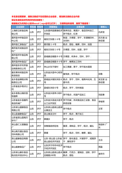 2020新版山东省济宁饼干工商企业公司名录名单黄页大全90家