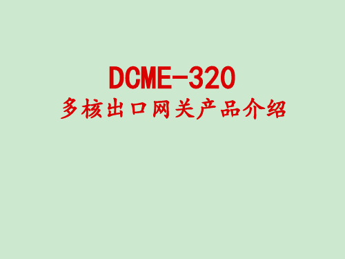 DCME多核出口网关产品介绍 ppt课件