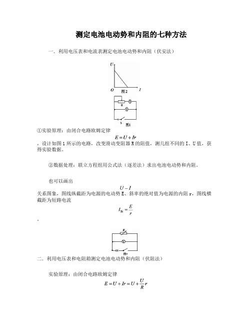 测定电池电动势和内阻的七种方法