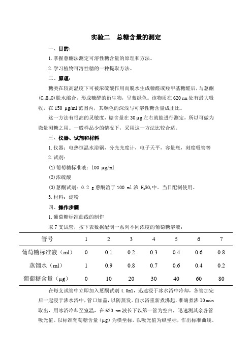 总糖含量的测定