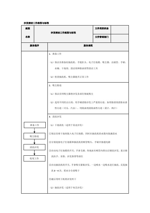 沙发清洁工作流程与标准