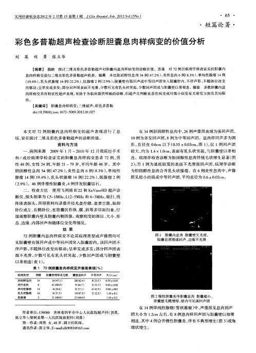 彩色多普勒超声检查诊断胆囊息肉样病变的价值分析