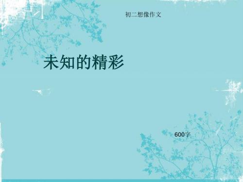 初二想像作文《未知的精彩》600字(总9页PPT)