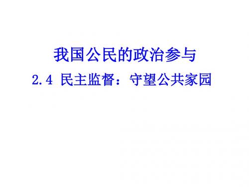 民主监督课件