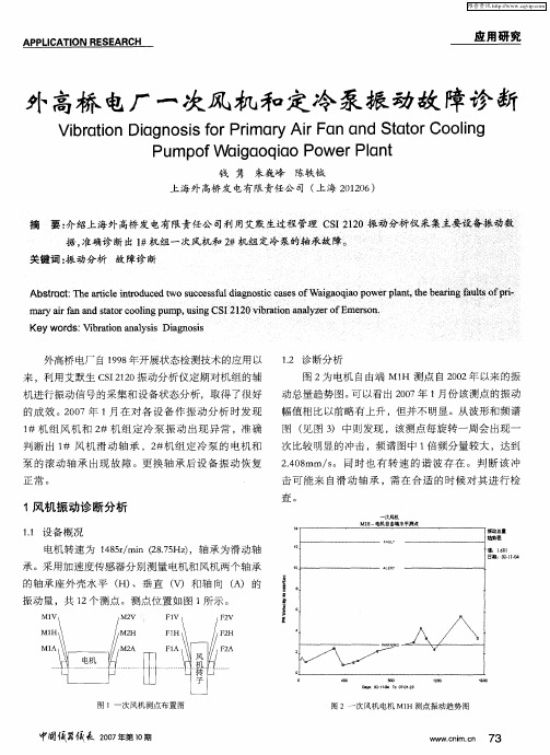 外高桥电厂一次风机和定冷泵振动故障诊断