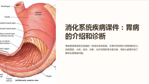 消化系统疾病课件：胃病的介绍和诊断