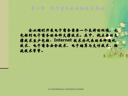 电子商务网络依托电子商务网络技术应用基础