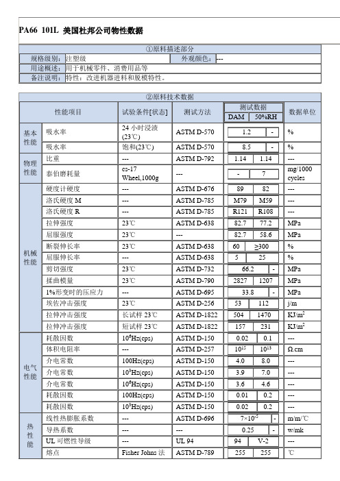 PA66101L物性表