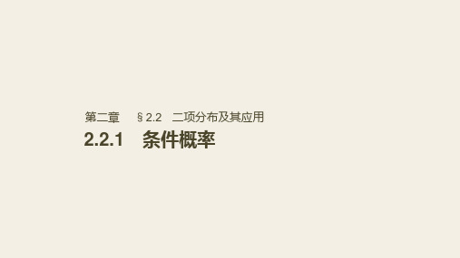 高中数学选修2-3优质课件：2.2.1 条件概率