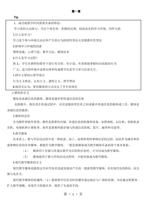 教学媒体的理论与实践复习资料共6页文档