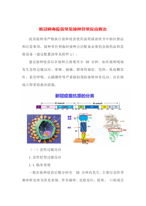 新冠病毒疫苗常见接种异常反应救治