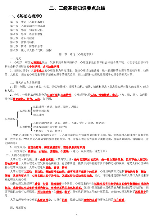 最新最全心理咨询师二、三级基础知识要点总结(DOC)