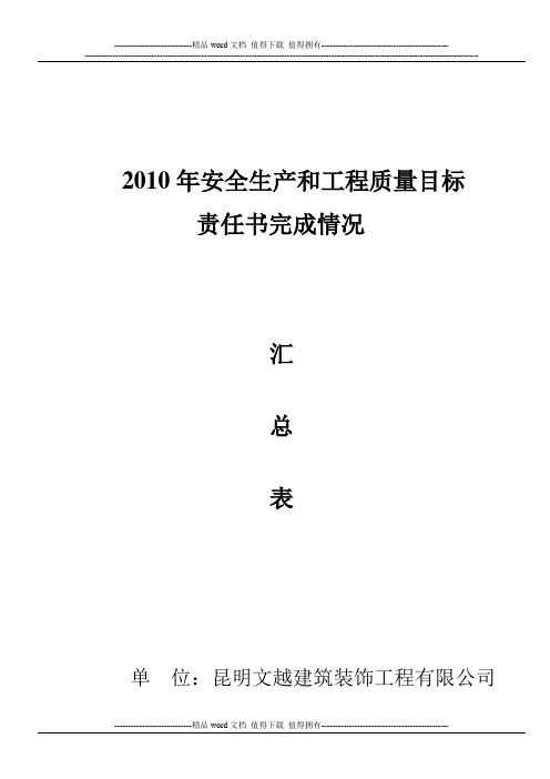 建筑施工企业工程质量目标责任考核办法