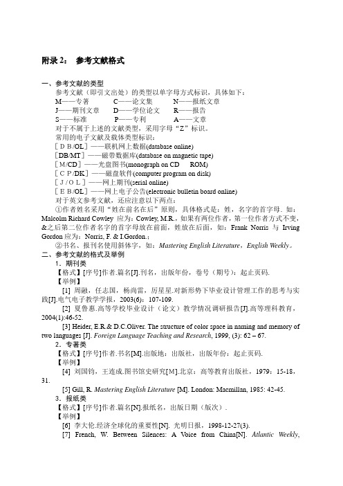 参考文献及正文格式