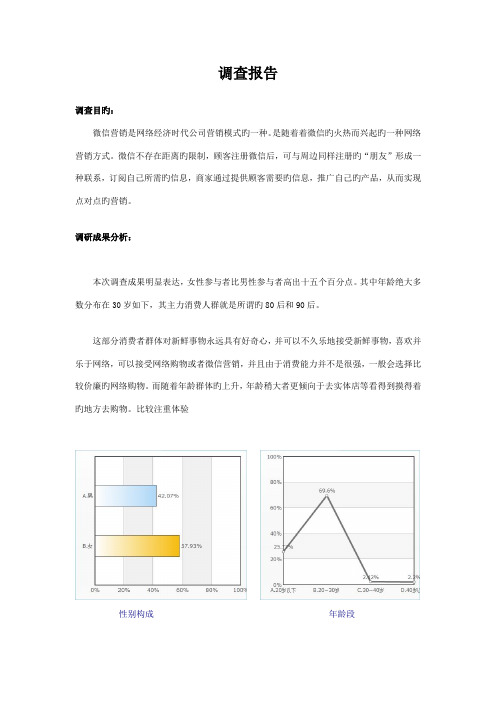 微信营销调查汇总报告