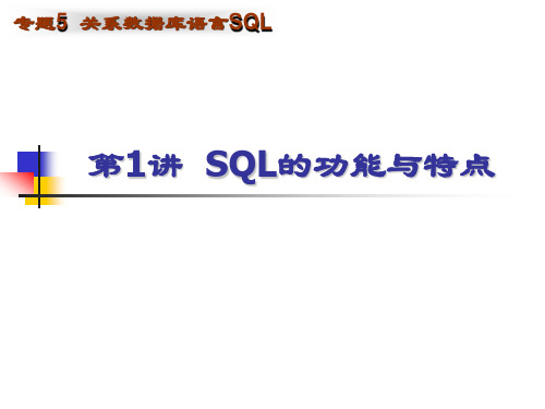 SQL的功能与特点