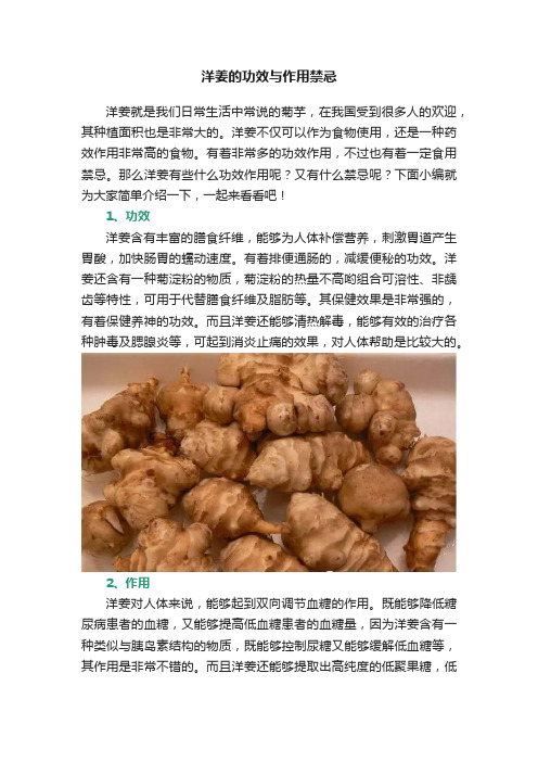 洋姜的功效与作用禁忌