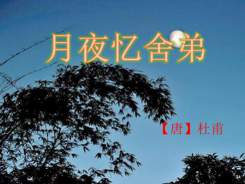 (》第三单元课外古诗词诵读《月夜忆舍弟》 优秀课件