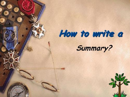 how to write a  summary 详细讲解