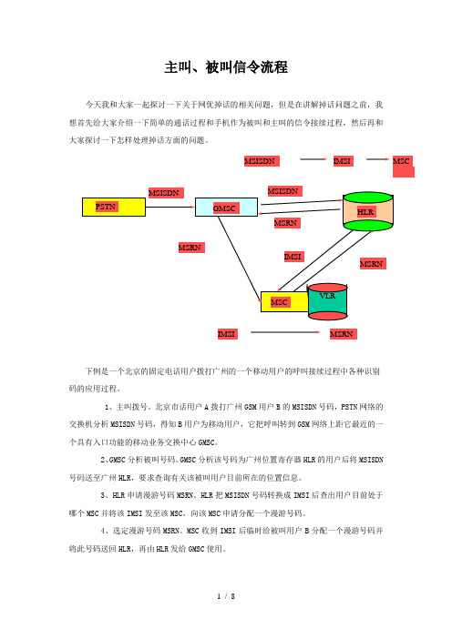 主叫、被叫信令流程