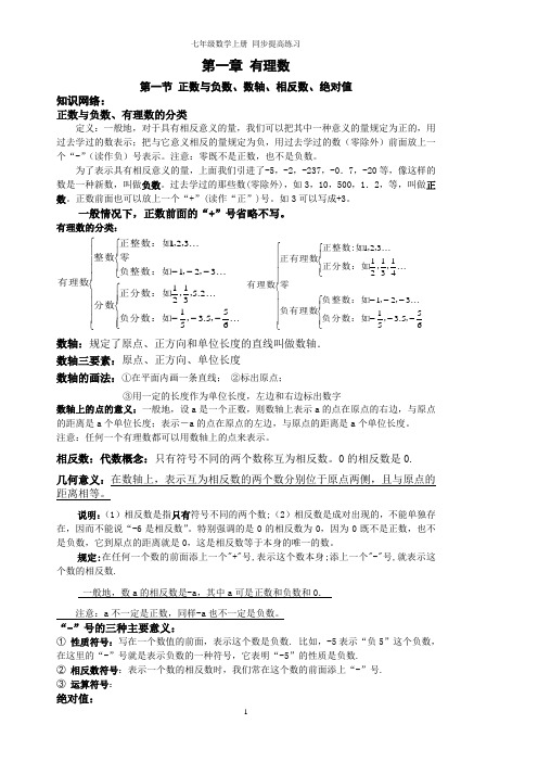 精品 七年级数学上册 有理数同步提高练习