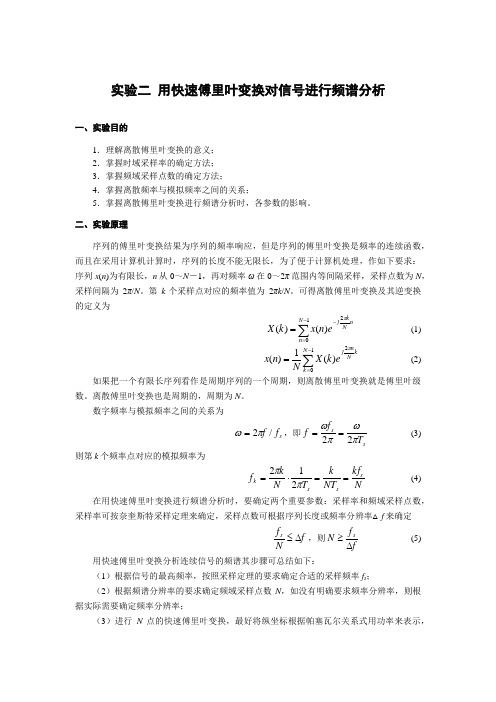 用快速傅里叶变换对信号进行频谱分析