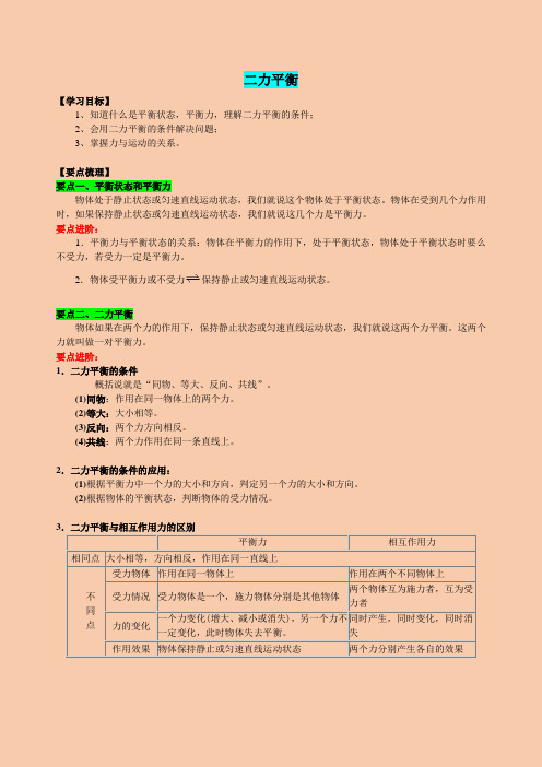 人教版物理八年级第八章二力平衡