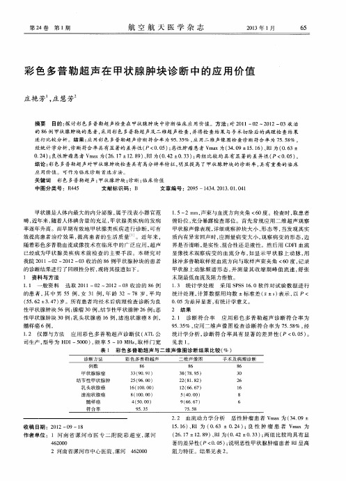 彩色多普勒超声在甲状腺肿块诊断中的应用价值