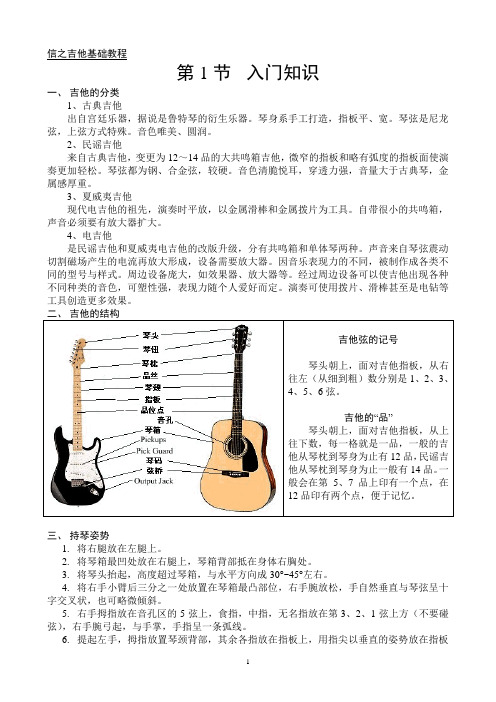 (完整版)吉他基础教程入门知识