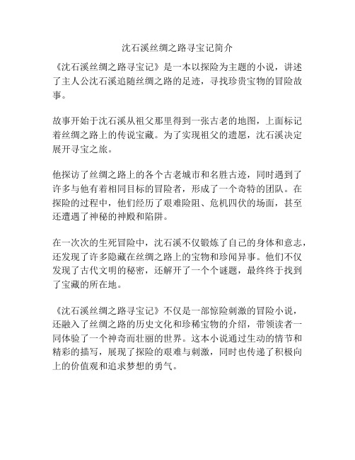 沈石溪丝绸之路寻宝记简介