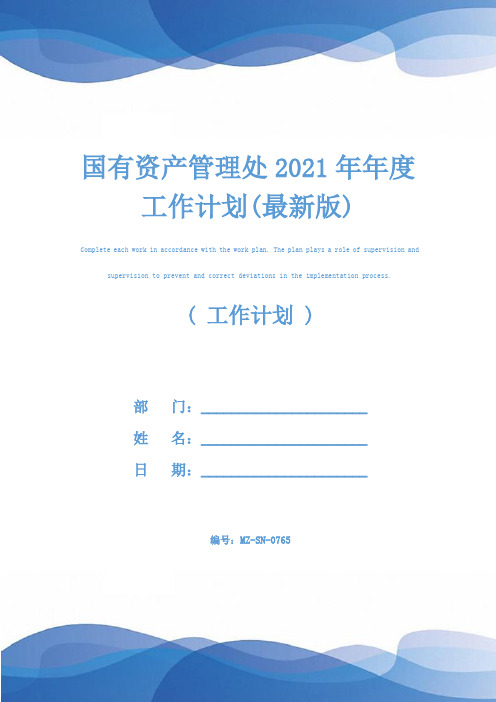 国有资产管理处2021年年度工作计划(最新版)